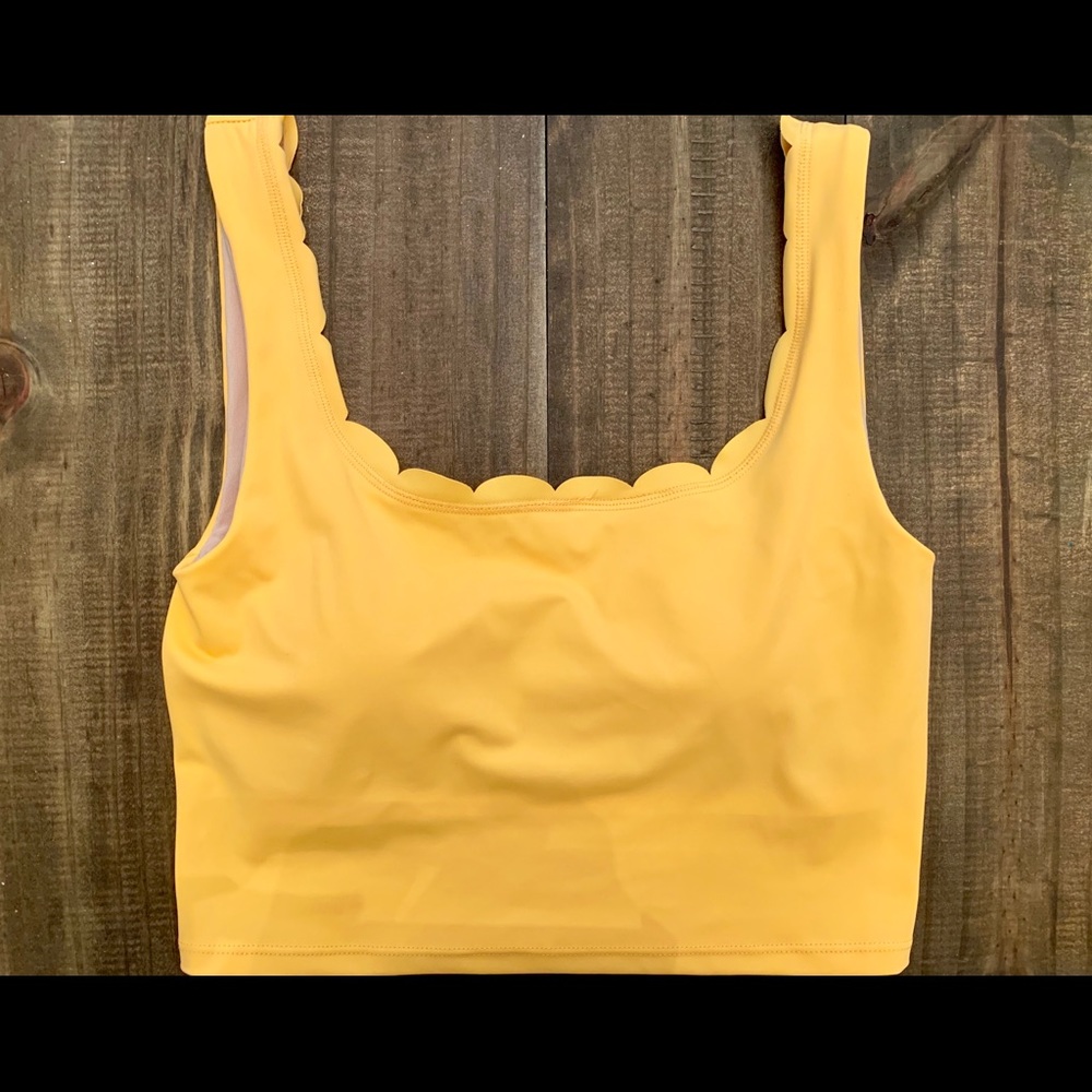 Kortni Jeane Tangerine Scallop Top